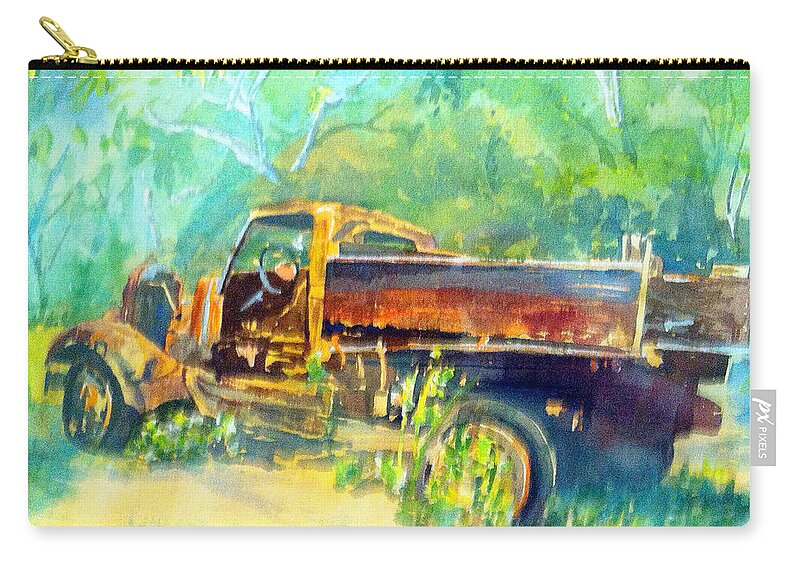 Lignum Vitae Key Zip Pouch featuring the painting Key Truck by AnnaJo Vahle