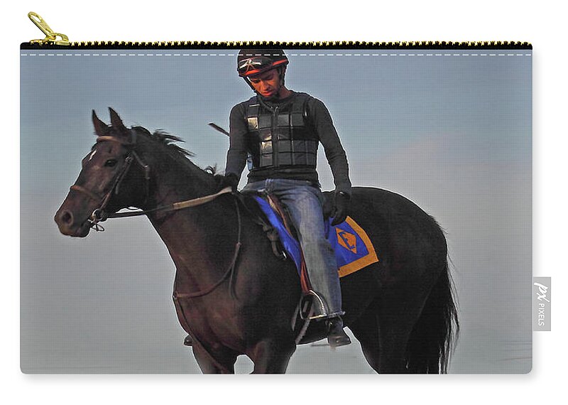 Thorougbred Race Horse Carry-all Pouch featuring the photograph Knight Jockey by PJQandFriends Photography