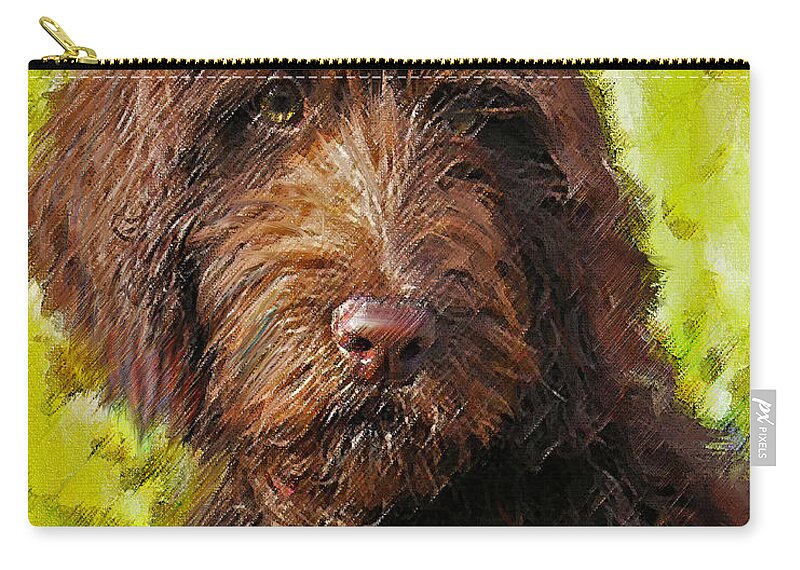 Labradoodle Zip Pouch featuring the digital art Labradoodle by Jane Schnetlage
