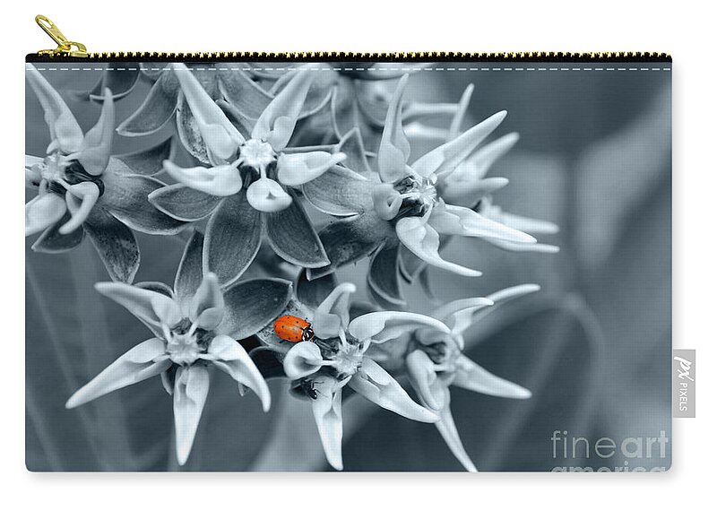 Flowers Zip Pouch featuring the photograph Ladybug flower by Rebecca Margraf