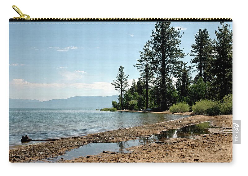 Usa Zip Pouch featuring the photograph Lake Tahoe Beach by LeeAnn McLaneGoetz McLaneGoetzStudioLLCcom