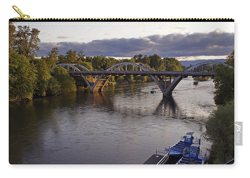 Caveman Zip Pouch featuring the photograph Last Light on Caveman Bridge by Mick Anderson