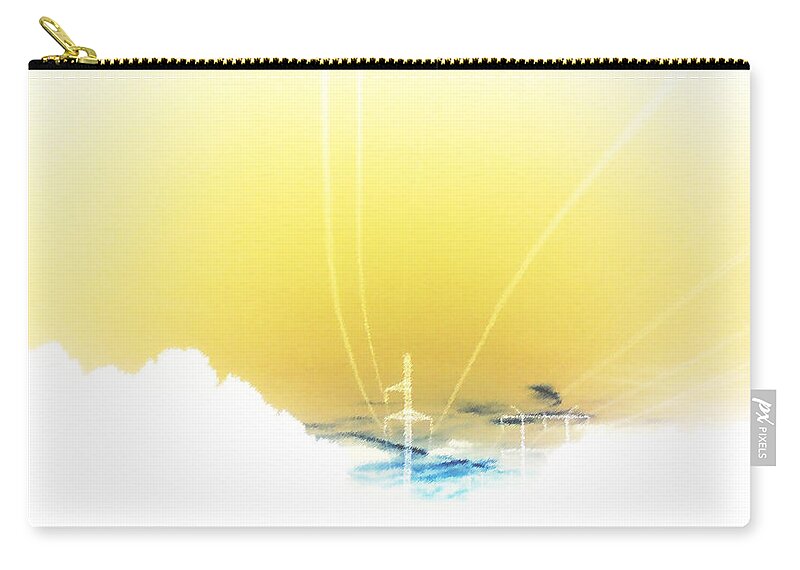 Sky Zip Pouch featuring the photograph Lemon Yellow Sky by Max Mullins