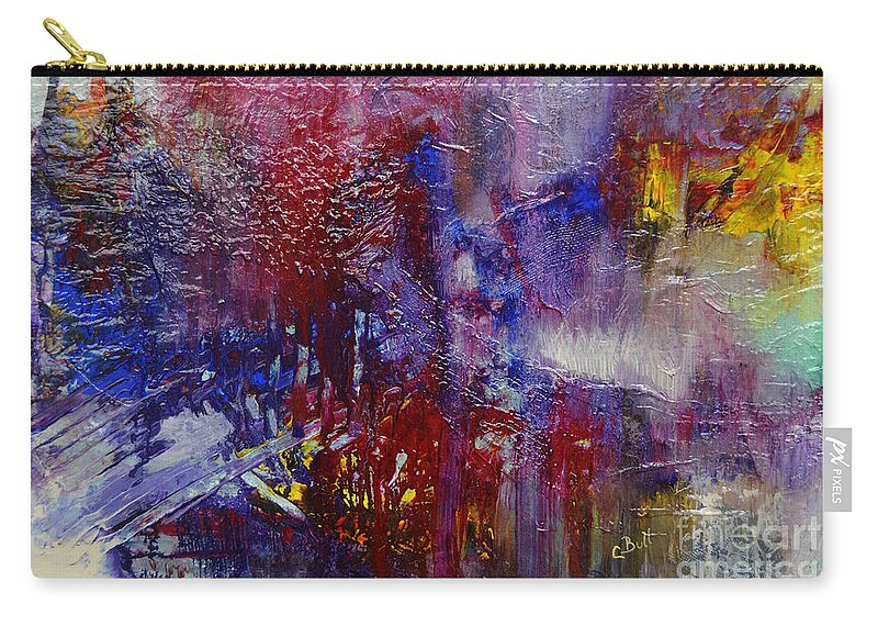 Abstract Zip Pouch featuring the painting Let It Rain by Claire Bull