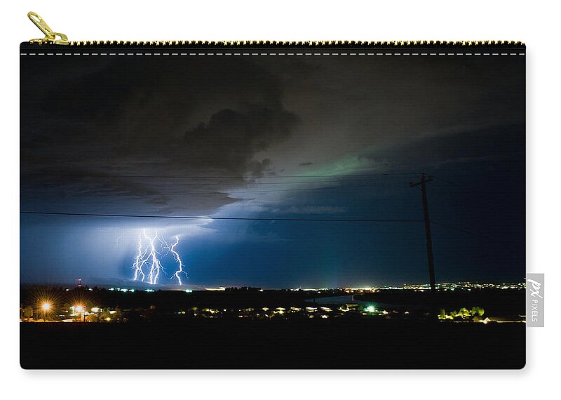 Lightning Zip Pouch featuring the photograph Lightning by Greg Wyatt
