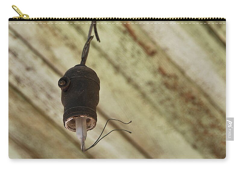Old Light Fixture Zip Pouch featuring the photograph Lights out by Shane Kelly