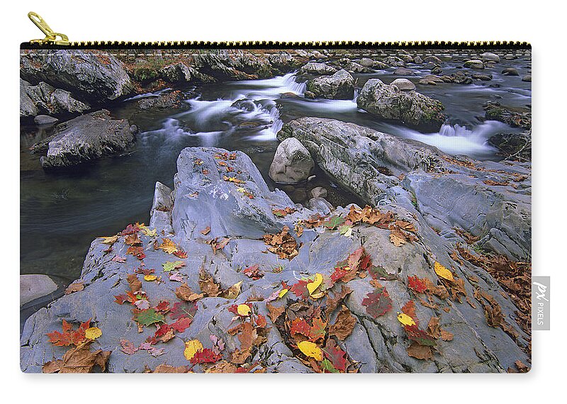 00176830 Zip Pouch featuring the photograph Little Pigeon River Great Smoky by Tim Fitzharris