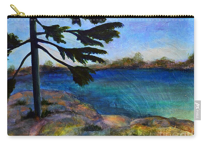 Pine Zip Pouch featuring the painting Lone Pine by Claire Bull