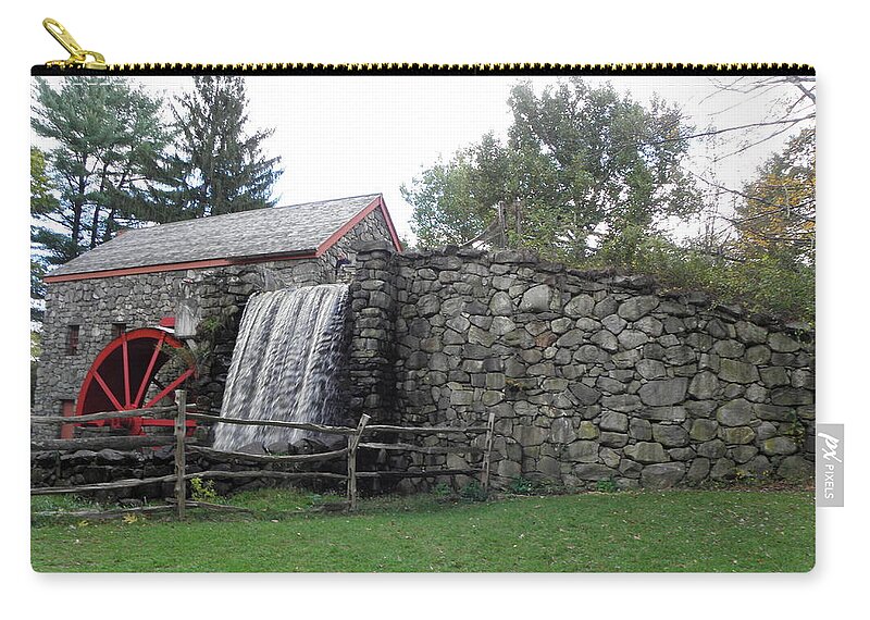 Longfellow Carry-all Pouch featuring the photograph Lonfellow Grist Mill x12 by Kim Galluzzo Wozniak