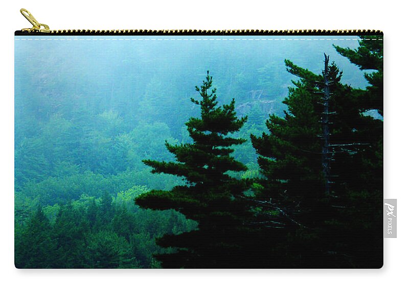 Fog Zip Pouch featuring the photograph Long Pond Silhouettes by Lizi Beard-Ward