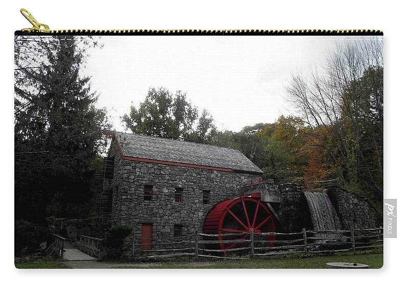 Longfellow Carry-all Pouch featuring the photograph Longfellow Grist Mill x17 by Kim Galluzzo Wozniak