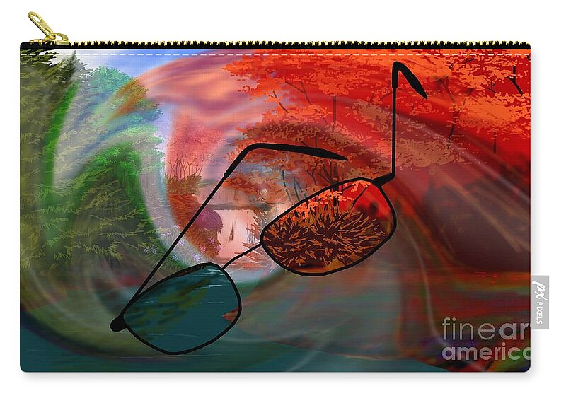 Glasses Zip Pouch featuring the digital art Looking Forward Looking Back by Alice Chen