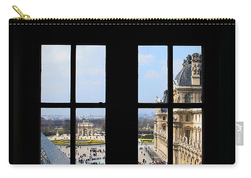 Louvre Zip Pouch featuring the photograph Louvre Window by Diana Haronis