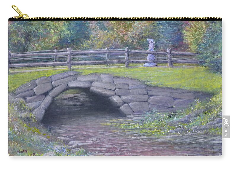 Olden Days Zip Pouch featuring the painting Lovely Day at Idewild Park by Penny Neimiller