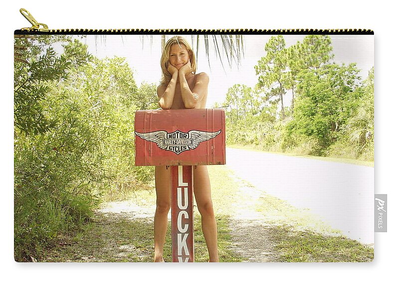 Everglades City Fl.professional Photographer Lucky Cole Zip Pouch featuring the photograph Mailbox 073 by Lucky Cole