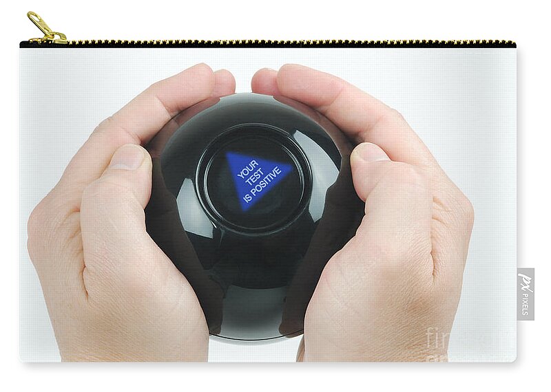 Magic Eight Ball Zip Pouch featuring the photograph Magic Eight Ball, Your Test Is Positive by Photo Researchers, Inc.