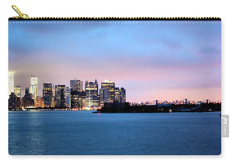 Panoramic Zip Pouch featuring the photograph Manhattan Dawn by Kristin Elmquist