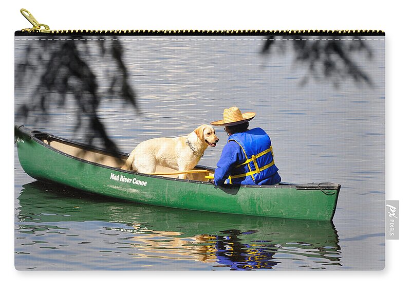 Dog Zip Pouch featuring the photograph Mans Best Friend by Glenn Gordon