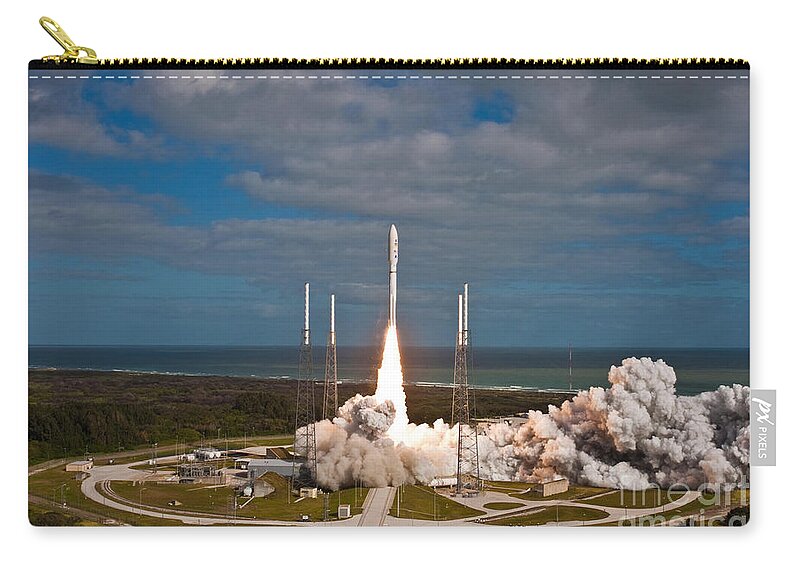 Science Zip Pouch featuring the photograph Mars Science Laboratory Rover Curiosity by United Launch Alliance
