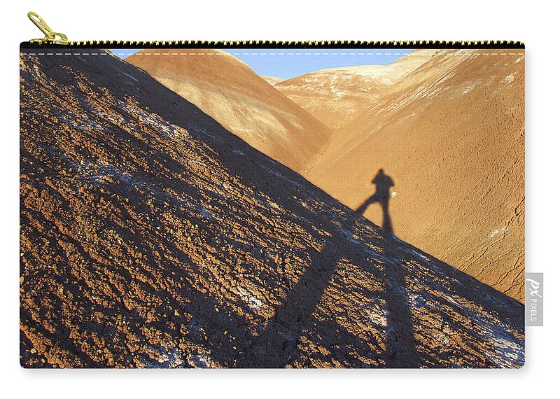 Shadow Zip Pouch featuring the photograph Me and My Shadow - Utah by Mike McGlothlen