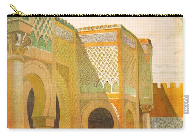 Africa Zip Pouch featuring the digital art Meknes Morocco by Georgia Clare