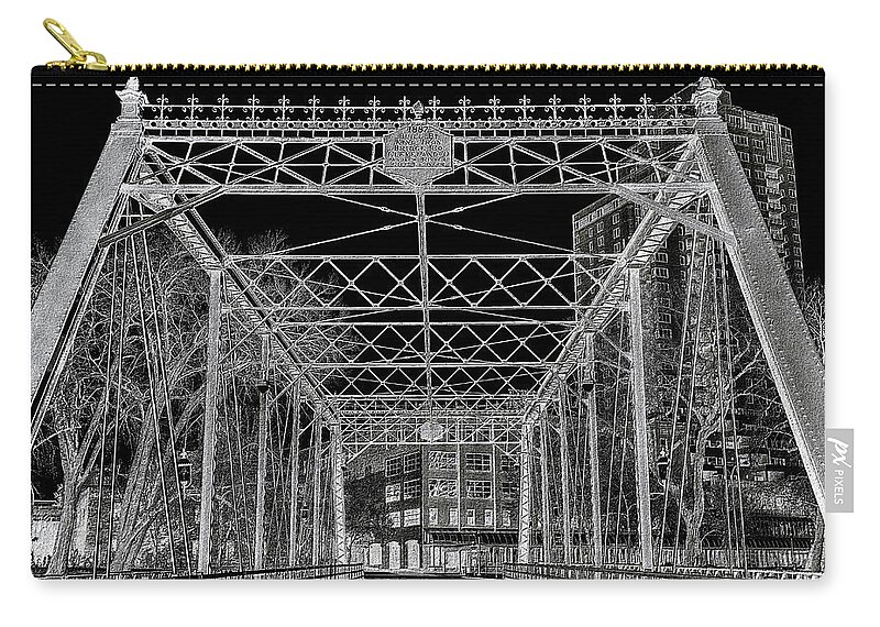 Bridge Zip Pouch featuring the photograph Merriam Street Bridge by Bill and Linda Tiepelman