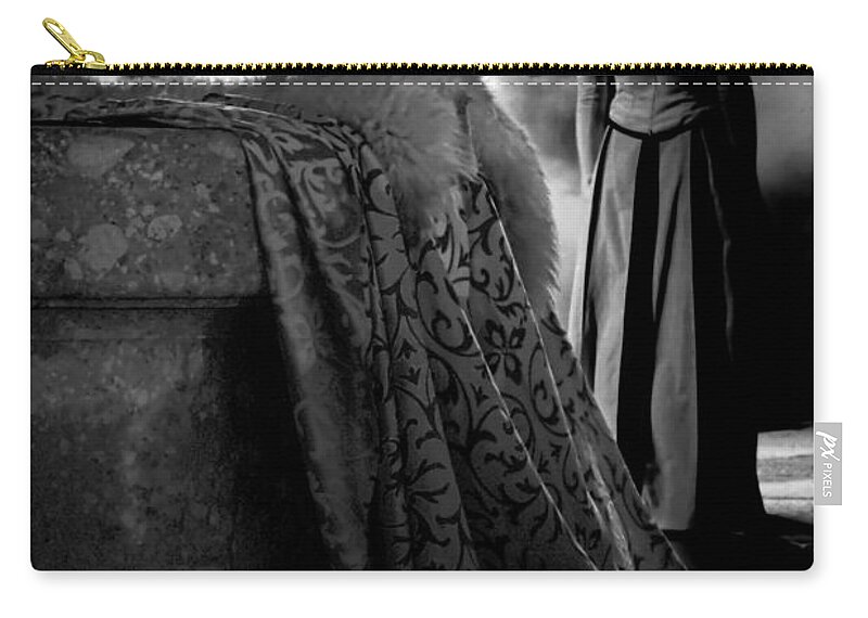 Witch Zip Pouch featuring the photograph Merry meet black and white by Jasna Buncic