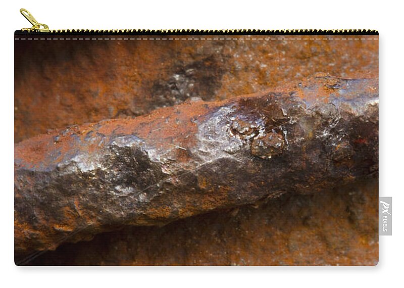 Metal Zip Pouch featuring the photograph Metal Coil by Carrie Cranwill