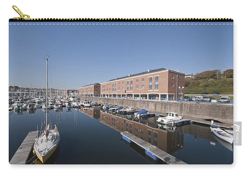 Milford Haven Marina Zip Pouch featuring the photograph Milford Haven Marina 2 by Steve Purnell
