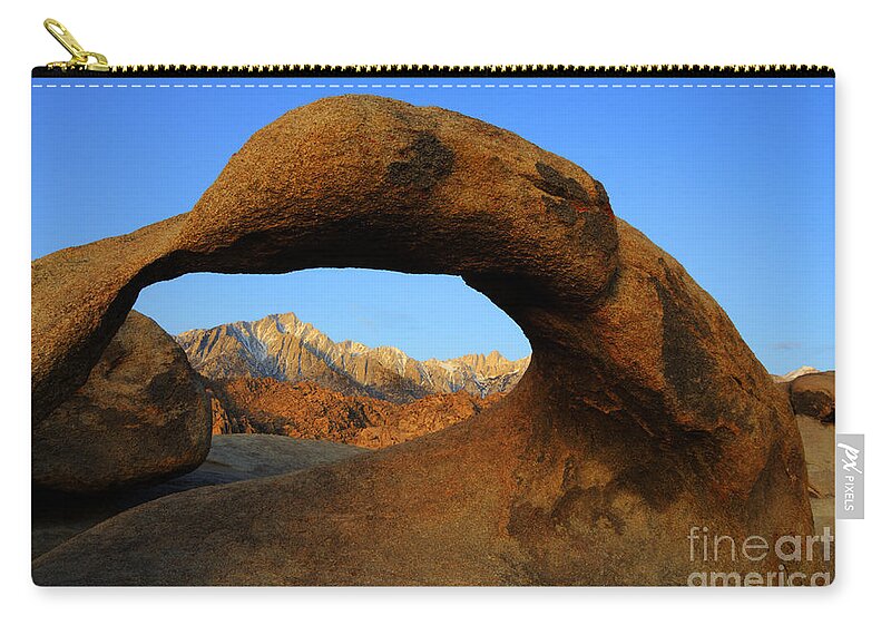 Mobius Arch Zip Pouch featuring the photograph Mobius Arch California by Bob Christopher