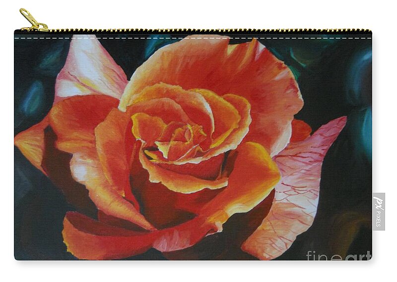 Mojabe Zip Pouch featuring the painting Mojabe Rose by Yenni Harrison