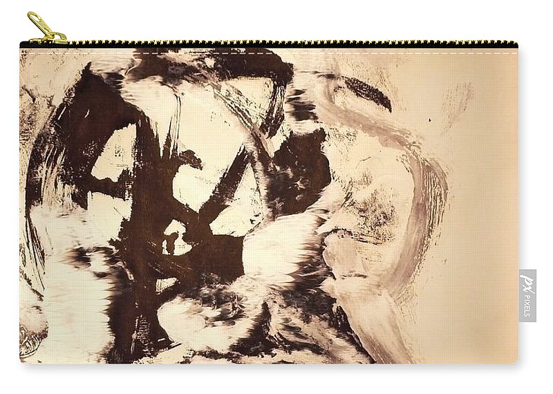  Zip Pouch featuring the painting Monoprint Portrait 1 by JC Armbruster