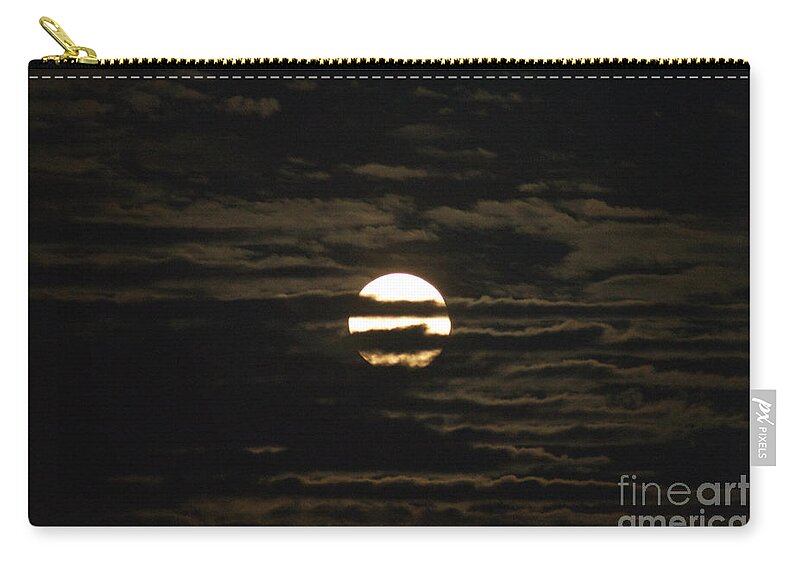 Moon Zip Pouch featuring the photograph Moon behind the Clouds by William Norton