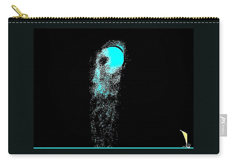 Moon And Sailboat Zip Pouch featuring the digital art Moonclipse by Enriquemontana Garcia