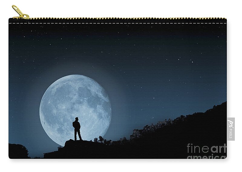 Moonlit Solitude Zip Pouch featuring the photograph Moonlit Solitude by Steve Purnell