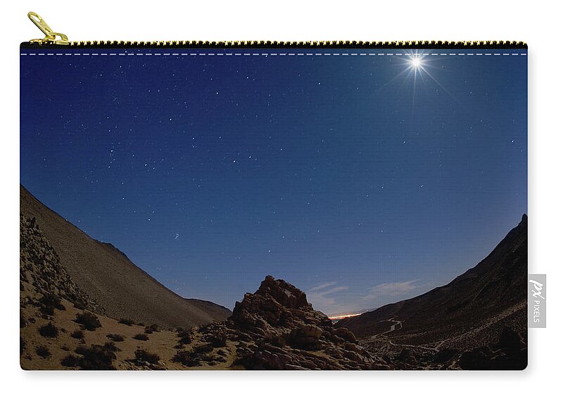 Moon Zip Pouch featuring the photograph Moonscape by Greg Wyatt