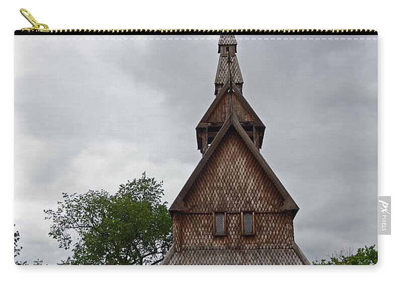 Moorhead Stave Church Zip Pouch featuring the photograph Moorhead Stave Church 2 by Cassie Marie Photography