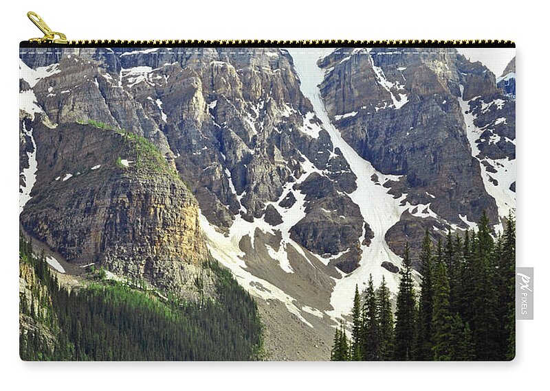 Canada Zip Pouch featuring the photograph Moraine Lake by Lisa Phillips