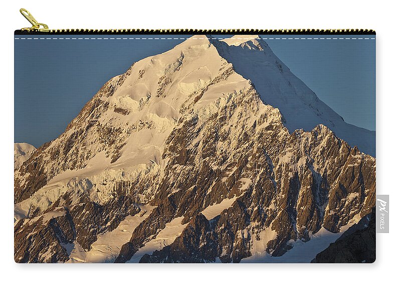 00439964 Zip Pouch featuring the photograph Mount Cook At Sunset Mount Cook Np New by Colin Monteath