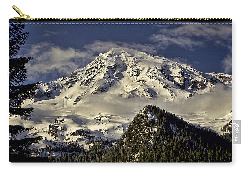 Mount Zip Pouch featuring the photograph Mt Rainier by Heather Applegate