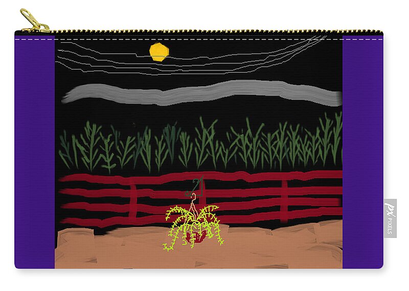 Nature Zip Pouch featuring the painting My Neighbor's Oleander at Night by Anita Dale Livaditis