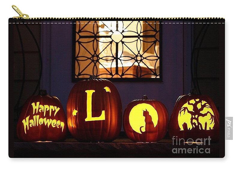 Pumpkins Zip Pouch featuring the photograph My Pumpkins by Living Color Photography Lorraine Lynch