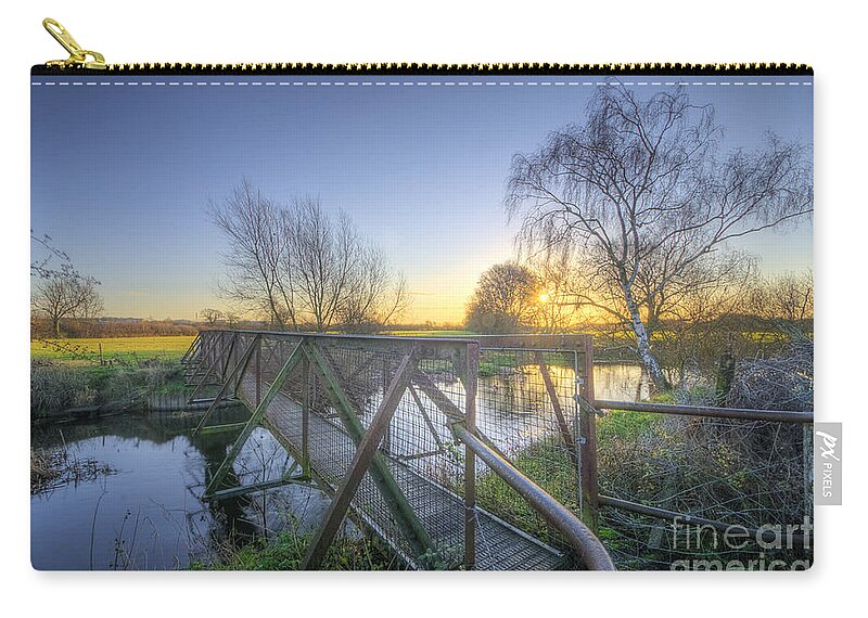 Landscape Zip Pouch featuring the photograph Narrow Iron Bridge by Yhun Suarez