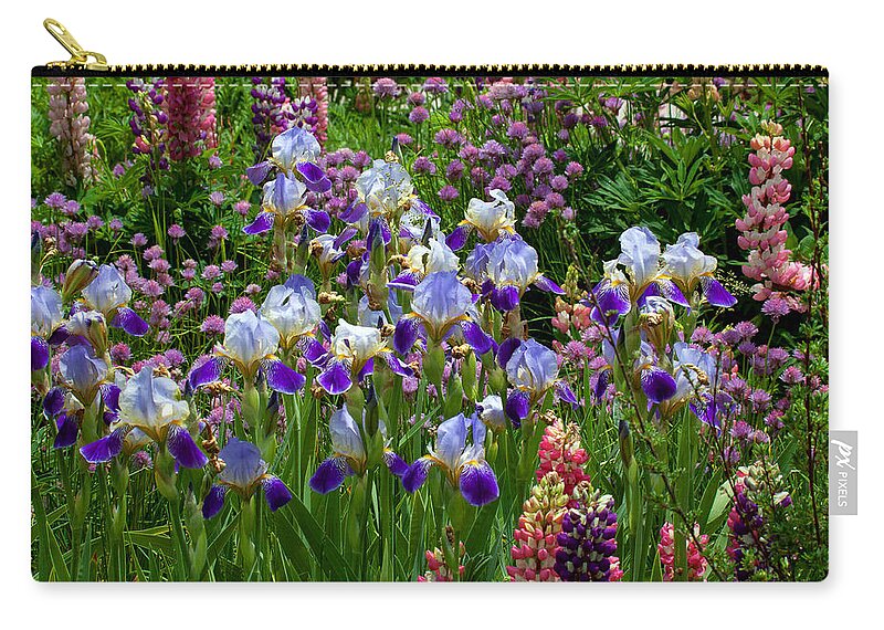 Flowers Photograph; Lupine Canvas Print Zip Pouch featuring the photograph Natures Bouquet by Jim Garrison