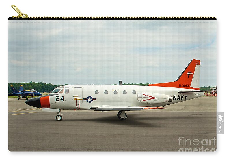 Navy T-39 Saberliner Zip Pouch featuring the photograph Navy T-39 Saberliner by Mark Dodd