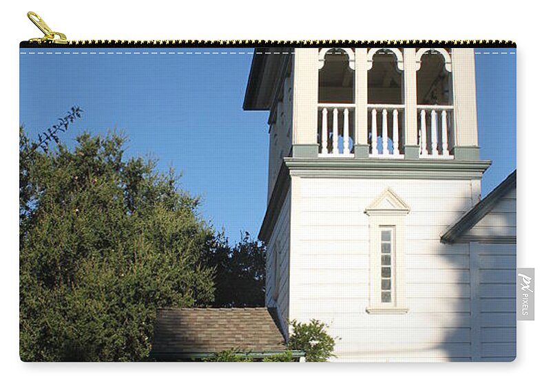 Ojai Zip Pouch featuring the photograph Nazarene Church by Henrik Lehnerer