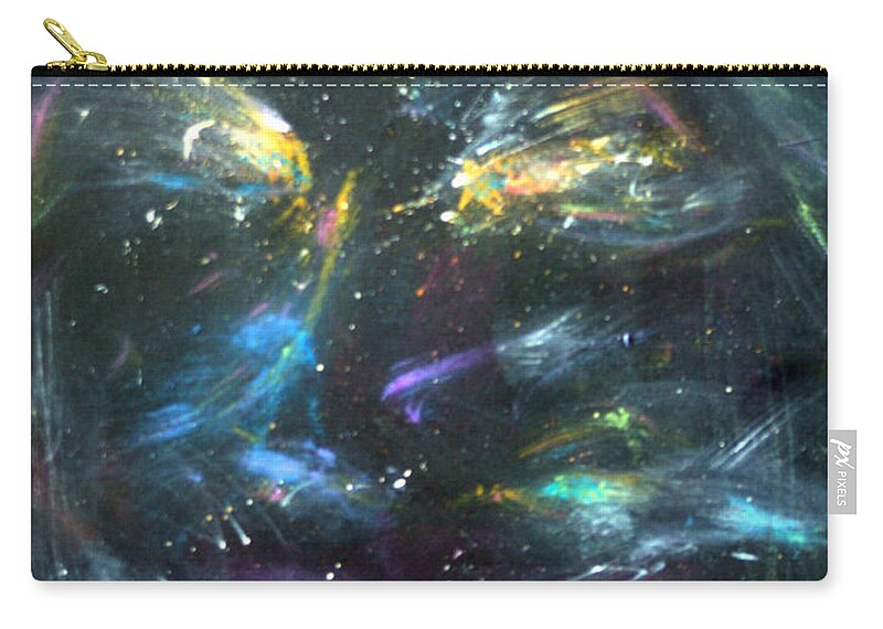 Gail Daley Zip Pouch featuring the painting Nebula's Face by Gail Daley