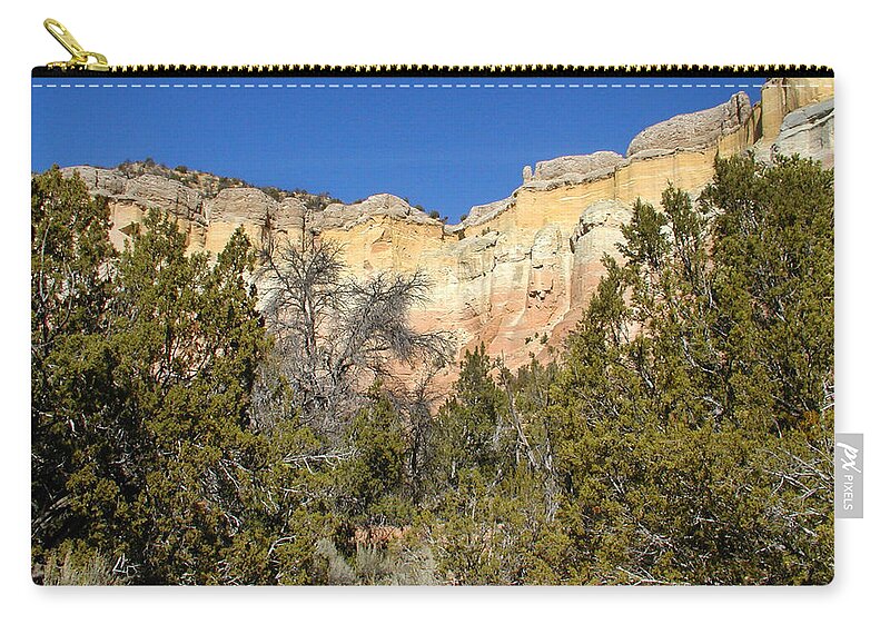 New Mexico Zip Pouch featuring the photograph New Mexico series - Bandelier I by Kathleen Grace