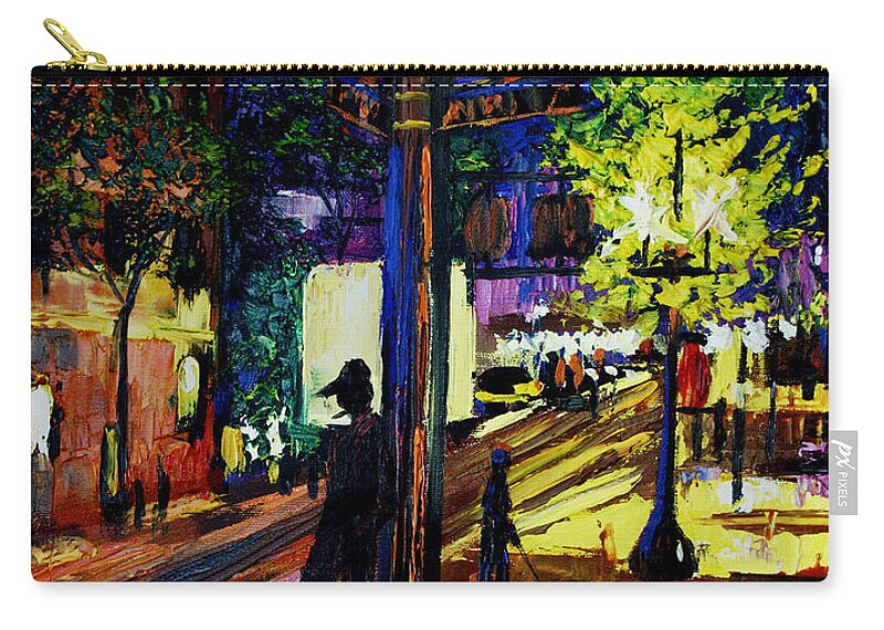 Night Moves Framed Prints Zip Pouch featuring the painting Night Moves by Anthony Falbo