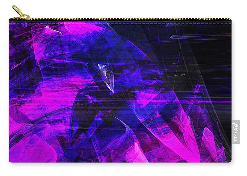 Fractal Zip Pouch featuring the digital art Night Rider . A120423.936.693 by Wingsdomain Art and Photography